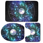 Galaxy Zodiac Wheel Print 3 Piece Bath Mat Set