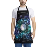 Galaxy Zodiac Wheel Print Apron