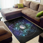 Galaxy Zodiac Wheel Print Area Rug