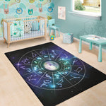 Galaxy Zodiac Wheel Print Area Rug