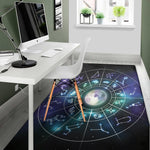 Galaxy Zodiac Wheel Print Area Rug