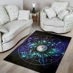 Galaxy Zodiac Wheel Print Area Rug