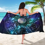 Galaxy Zodiac Wheel Print Beach Sarong Wrap