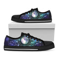Galaxy Zodiac Wheel Print Black Low Top Sneakers