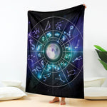 Galaxy Zodiac Wheel Print Blanket