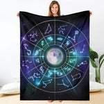 Galaxy Zodiac Wheel Print Blanket