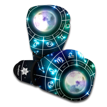 Galaxy Zodiac Wheel Print Boxing Gloves