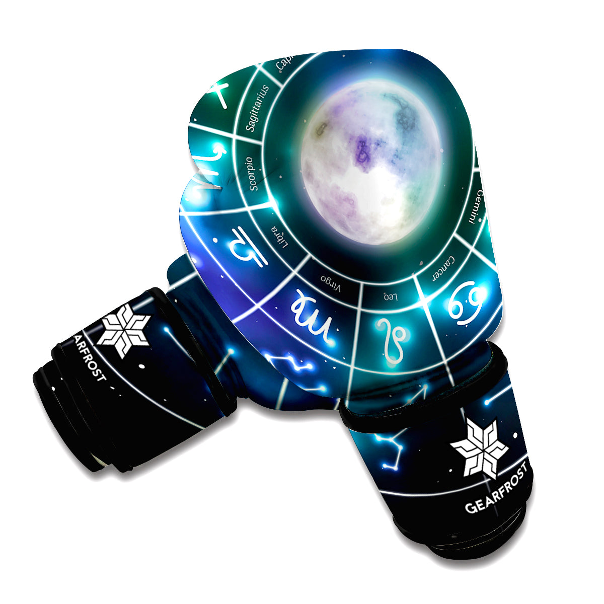 Galaxy Zodiac Wheel Print Boxing Gloves