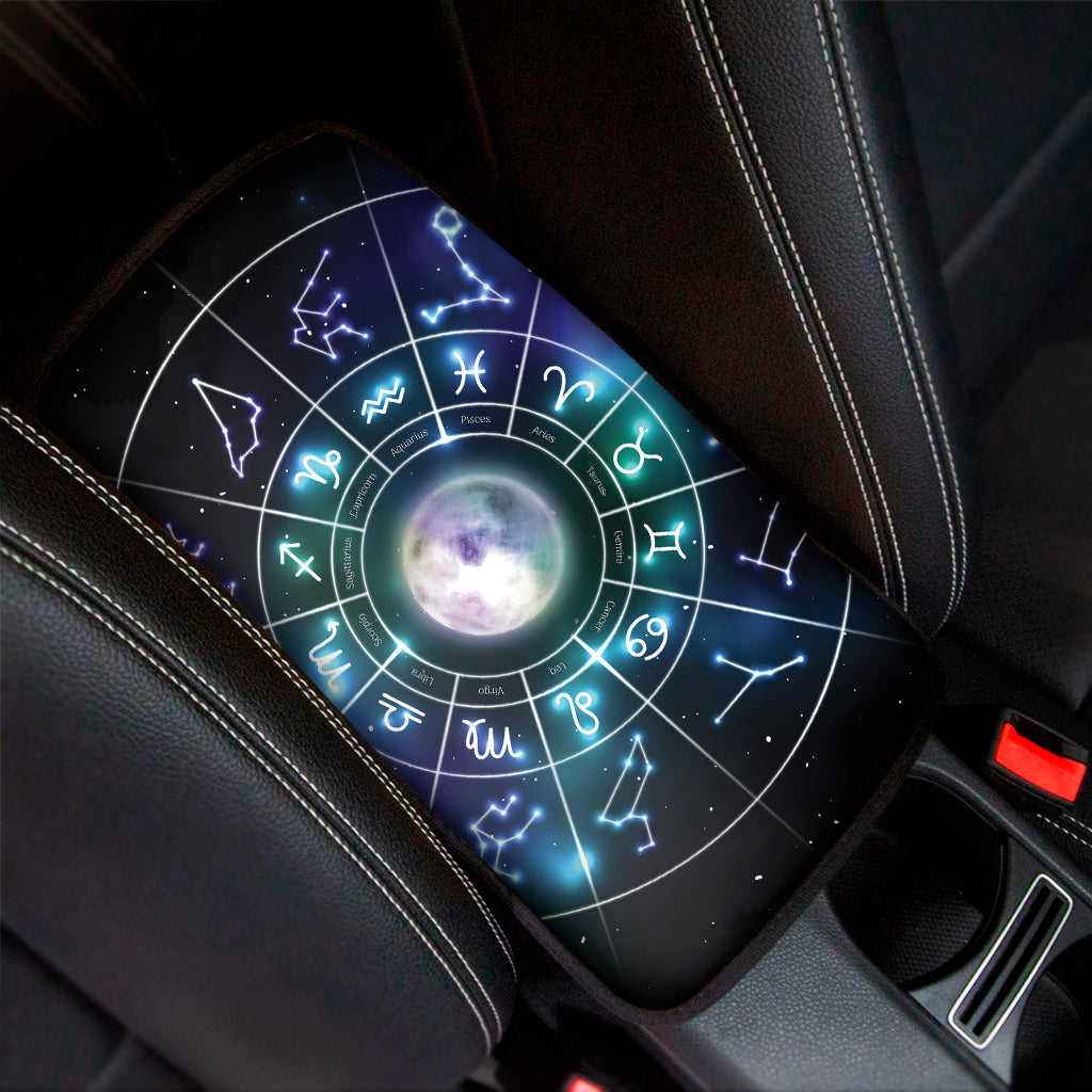 Galaxy Zodiac Wheel Print Car Center Console Cover