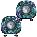 Galaxy Zodiac Wheel Print Car Headrest Covers