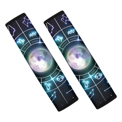 Galaxy Zodiac Wheel Print Car Seat Belt Covers