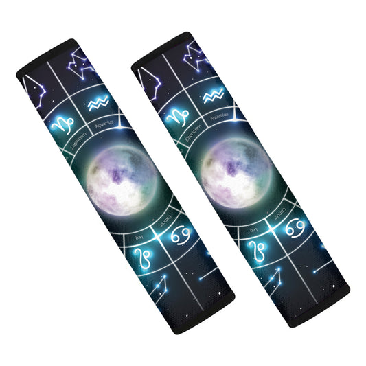 Galaxy Zodiac Wheel Print Car Seat Belt Covers