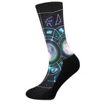 Galaxy Zodiac Wheel Print Crew Socks