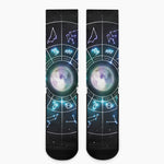 Galaxy Zodiac Wheel Print Crew Socks