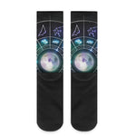 Galaxy Zodiac Wheel Print Crew Socks