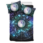 Galaxy Zodiac Wheel Print Duvet Cover Bedding Set