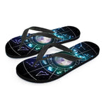 Galaxy Zodiac Wheel Print Flip Flops