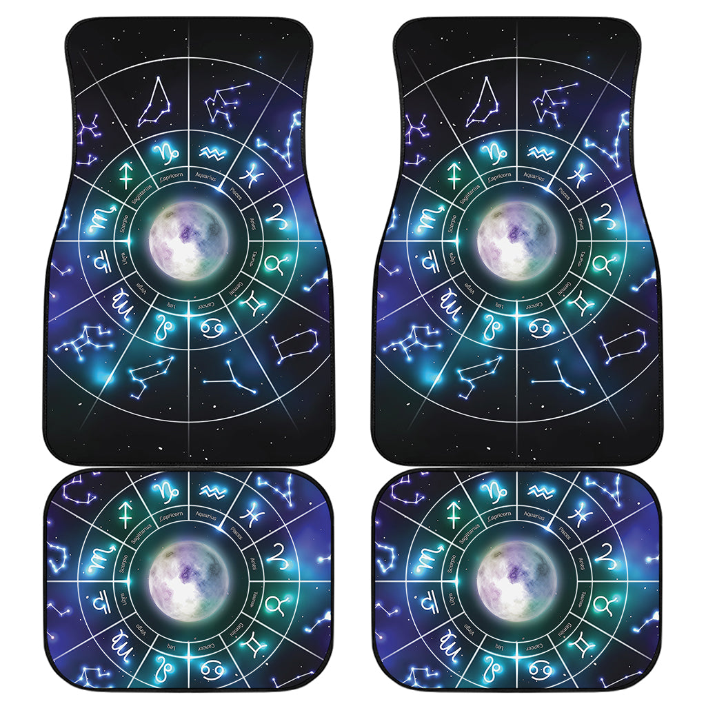 Galaxy Zodiac Wheel Print Front and Back Car Floor Mats