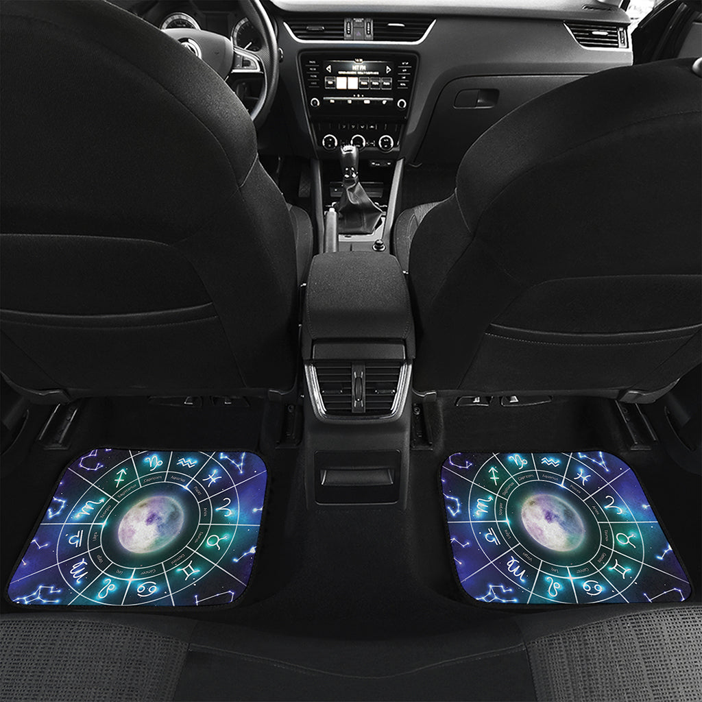 Galaxy Zodiac Wheel Print Front and Back Car Floor Mats