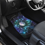Galaxy Zodiac Wheel Print Front and Back Car Floor Mats