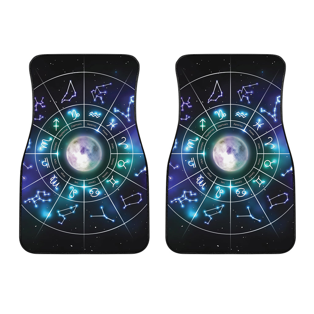 Galaxy Zodiac Wheel Print Front Car Floor Mats