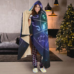 Galaxy Zodiac Wheel Print Hooded Blanket