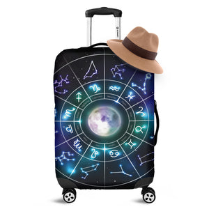 Galaxy Zodiac Wheel Print Luggage Cover