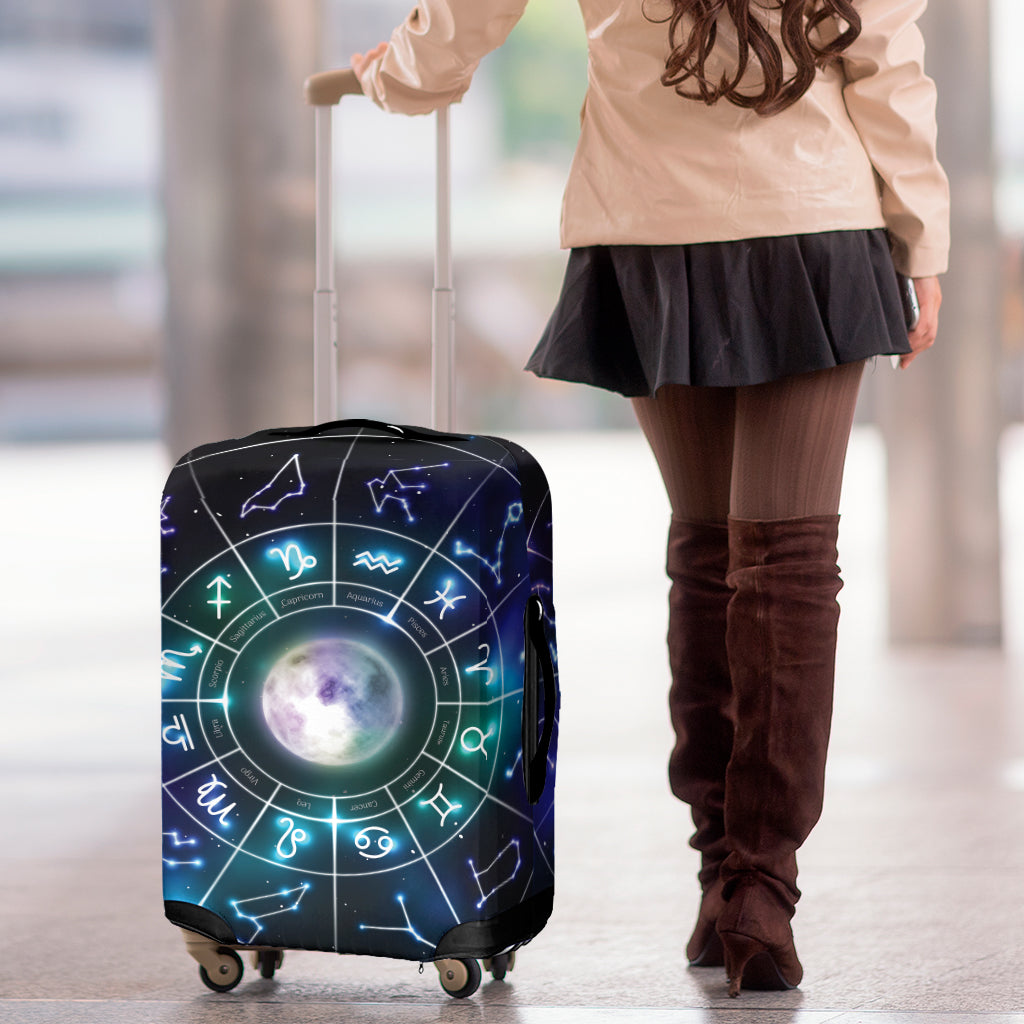 Galaxy Zodiac Wheel Print Luggage Cover
