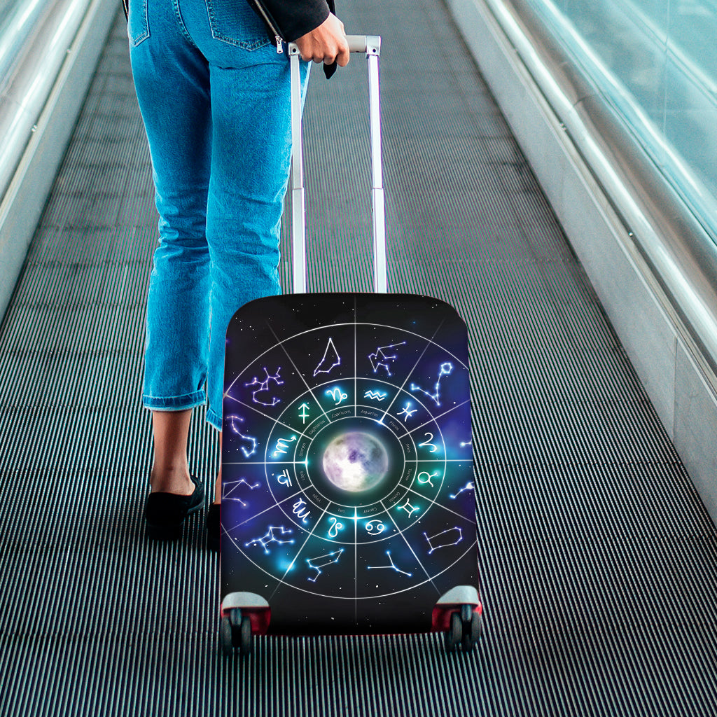 Galaxy Zodiac Wheel Print Luggage Cover