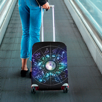 Galaxy Zodiac Wheel Print Luggage Cover