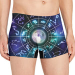 Galaxy Zodiac Wheel Print Men's Boxer Briefs
