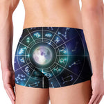 Galaxy Zodiac Wheel Print Men's Boxer Briefs