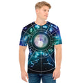 Galaxy Zodiac Wheel Print Men's T-Shirt