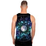 Galaxy Zodiac Wheel Print Men's Tank Top