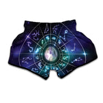 Galaxy Zodiac Wheel Print Muay Thai Boxing Shorts