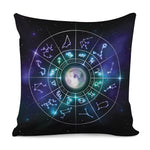 Galaxy Zodiac Wheel Print Pillow Cover