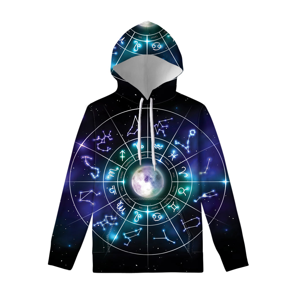 Galaxy Zodiac Wheel Print Pullover Hoodie