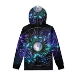 Galaxy Zodiac Wheel Print Pullover Hoodie