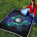 Galaxy Zodiac Wheel Print Quilt