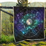 Galaxy Zodiac Wheel Print Quilt