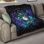 Galaxy Zodiac Wheel Print Quilt