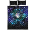Galaxy Zodiac Wheel Print Quilt Bed Set