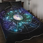 Galaxy Zodiac Wheel Print Quilt Bed Set