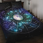 Galaxy Zodiac Wheel Print Quilt Bed Set