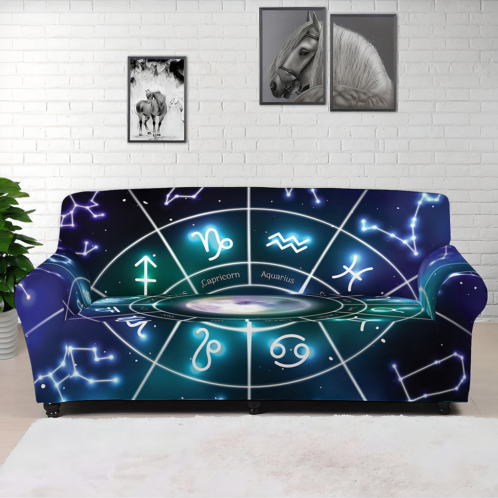 Galaxy Zodiac Wheel Print Sofa Cover