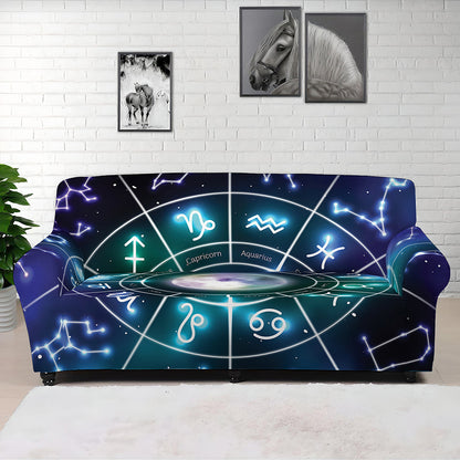 Galaxy Zodiac Wheel Print Sofa Cover