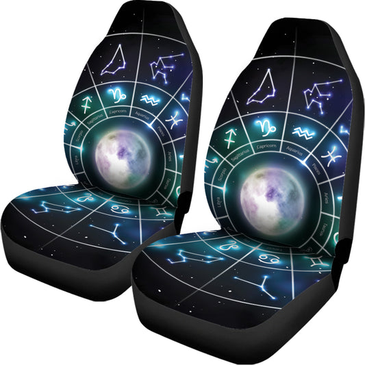 Galaxy Zodiac Wheel Print Universal Fit Car Seat Covers