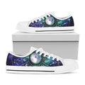 Galaxy Zodiac Wheel Print White Low Top Sneakers