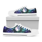 Galaxy Zodiac Wheel Print White Low Top Shoes
