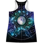 Galaxy Zodiac Wheel Print Women's Racerback Tank Top